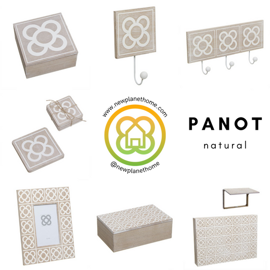 Juego de 4 Posavasos de Madera Panot Natural 10 x 10cm