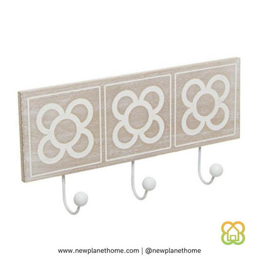 Perchero de Pared con 3 Colgadores de Madera Panot Natural 34 x 0,9 x 11cm