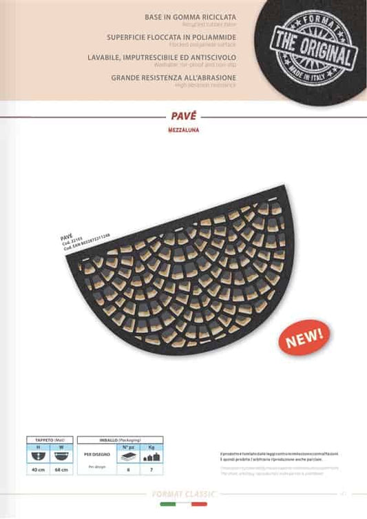 Limpiabarros format 40x68 mezzaluna pave 22103