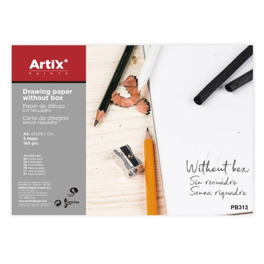 Papel de dibujo A3 5 hojas 160 gramos