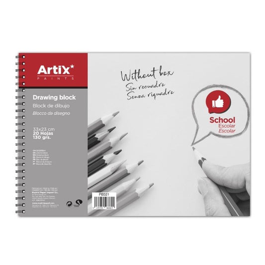 Cuaderno de dibujo 20 hojas 130 gramos