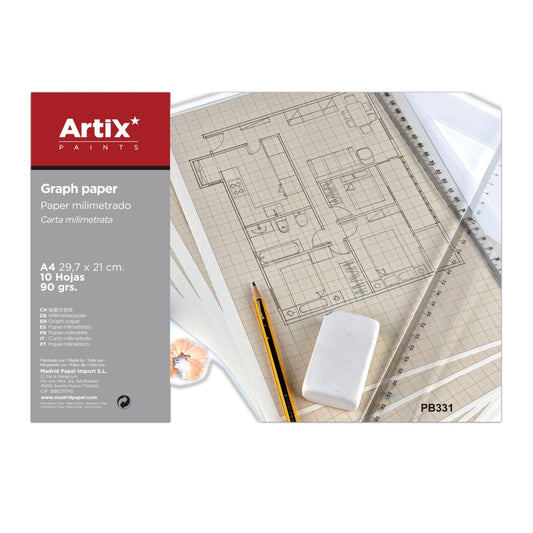 Papel Milimetrado A4 90grs - 10 hojas