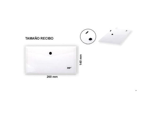 Carpeta sobre con botón recibo140x260mm