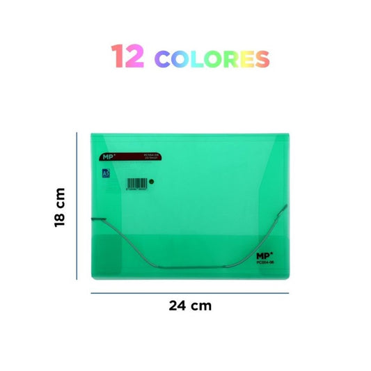 Carpeta con solapa y goma A5 trans mp