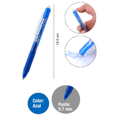 Bolígrafo borrable click Azul