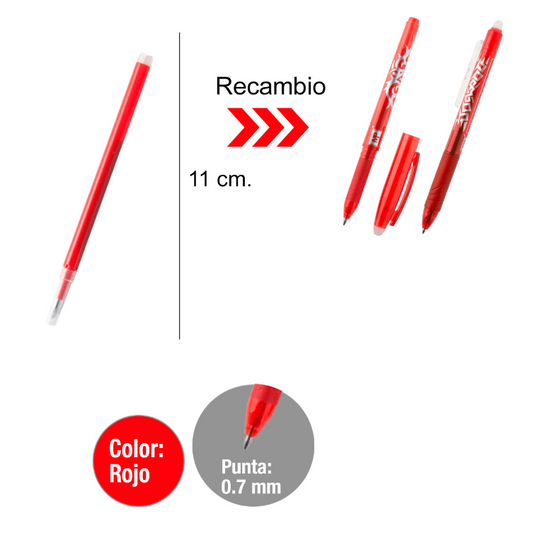 Recambio para boligrafos borrables Rojo