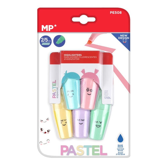 Pack 5 marcadores pastel MINI