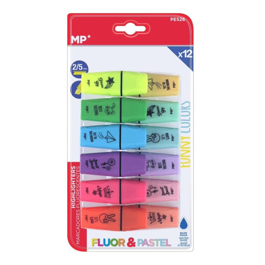Pack 12 marcadores fluorescente MINI