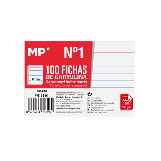 Fichas cartulina rayadas nº1