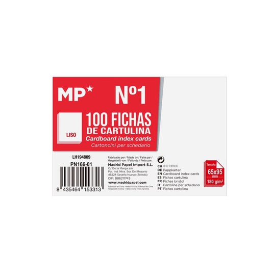 Fichas cartulina lisas nº1
