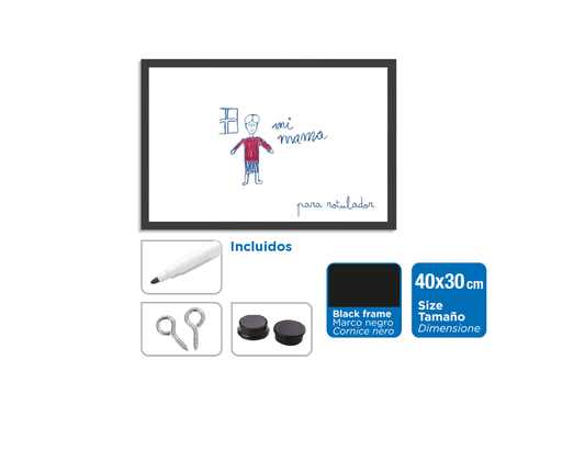 Pizarra blanca imán 40x30cm