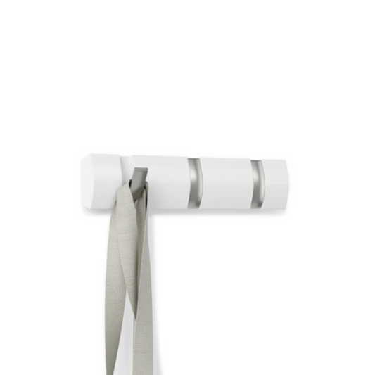 Perchero Blanco/níquel de pared 3 colgadores