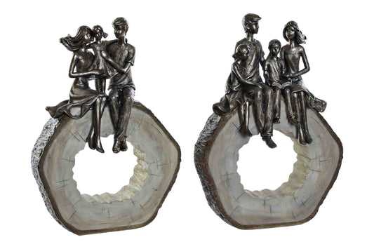 Figura resina 18,5x8x26 familia envejecido 2 surt.