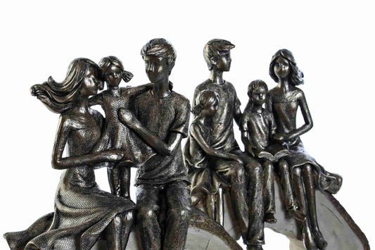 Figura resina 18,5x8x26 familia envejecido 2 surt.