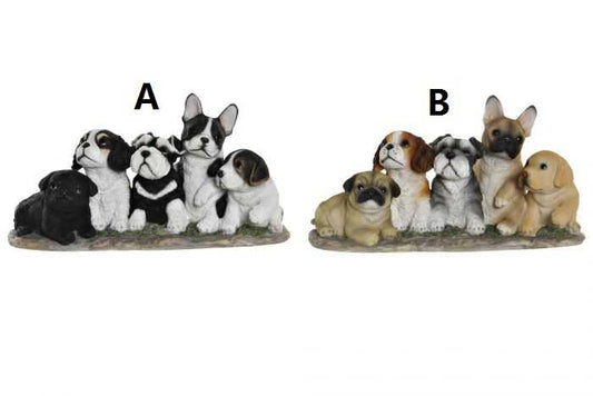 Figura resina 33x12x17,5 perritos 2 surt.