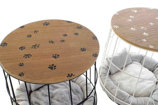 Cama mascota mdf / metal 84x42x43 Mesita 2 surt.