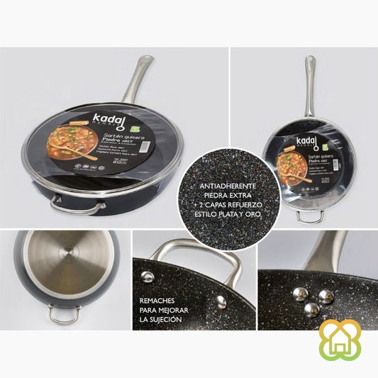 Sarten Guisera Piedra "Grey" 32cm con Tapa Kadal