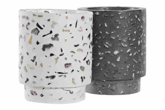 Vela cemento cera 9,5x9,5x11,4 terrazzo 2 surt.