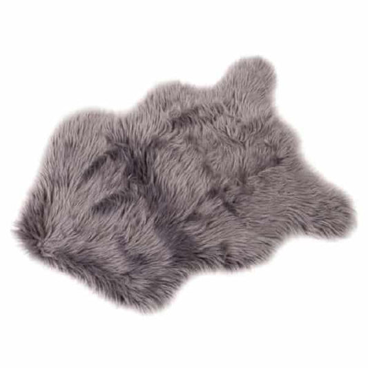 Alfombra hairy poliester gris 60 x 90 cm