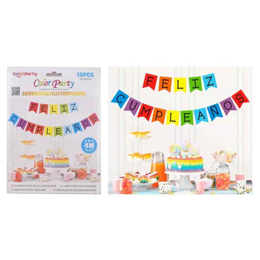 Guirnalda "Feliz Cumpleaños" multicolor 4 M