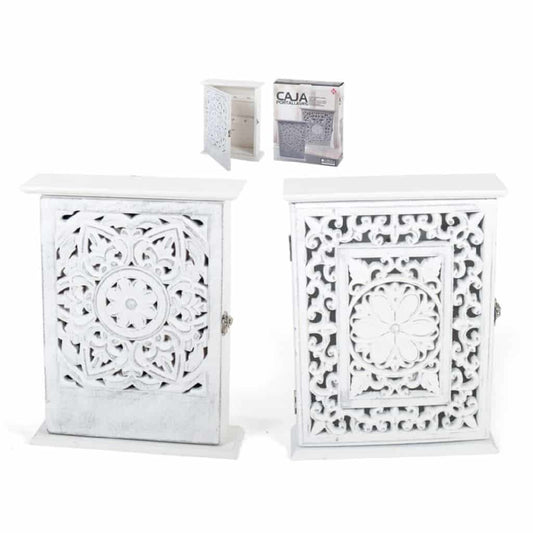 Caja Portallaves Mandala Madera 26 x 21 cm