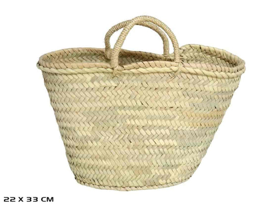 Capazo reforzado 21x32cm asa piel mar