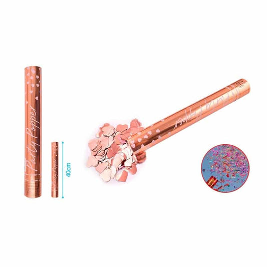 Confeti corazones oro rosa 40cm