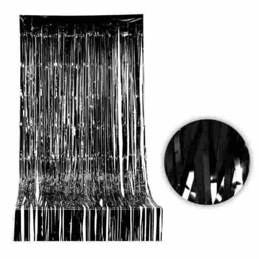 Cortina de flecos negro 1x2 M