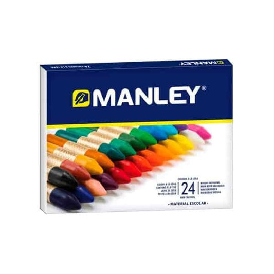 Manley estuche 24 ceras colores surtidos
