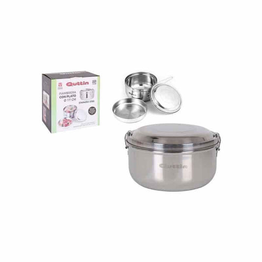 Fiambrera c/plato acero 17cm quttin