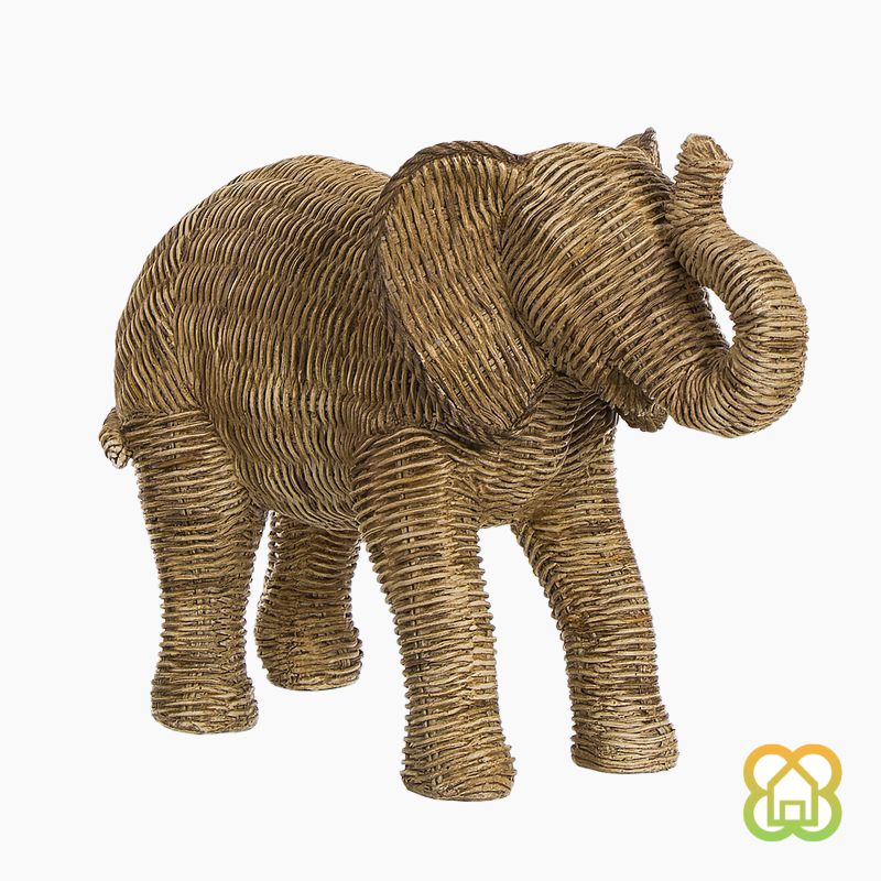Figura Elefante Efecto Ratan 33.5x13.8x23 cm