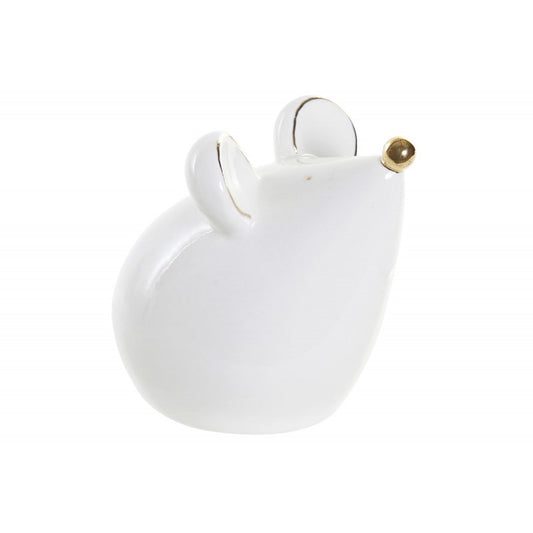 Figura porcelana 9,5x7,4x9 raton blanco