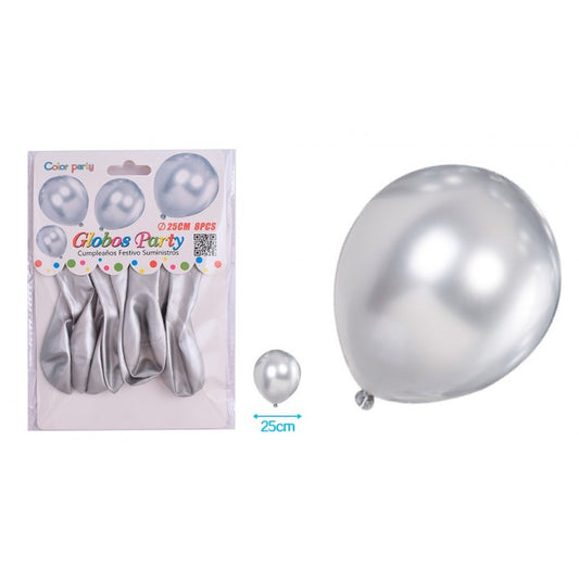 Globos pastel 25cm Plateados