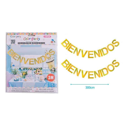 Guirnalda "Bienvenidos" dorado 3 M