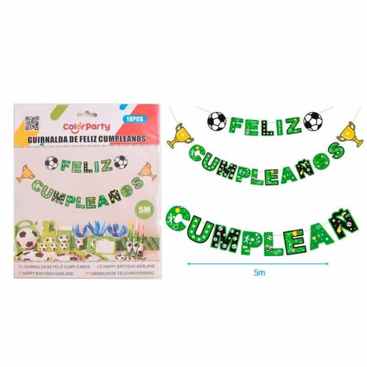 Guirnalda "Feliz Cumpleaños" fútbol 5 m