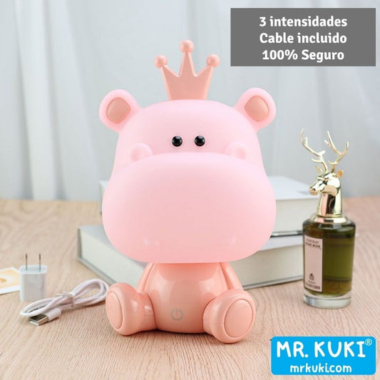 Luz nocturna hipopotamo LED 3W Rosa