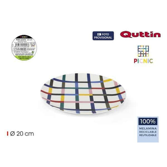 Plato postre melamina Picnic 20 cm Quttin