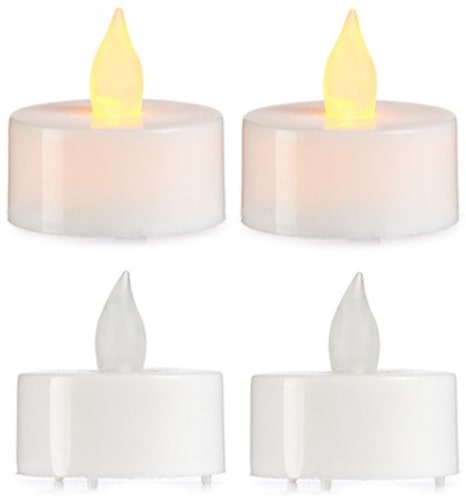 Set 4 velas de té 1 led 4x4cm