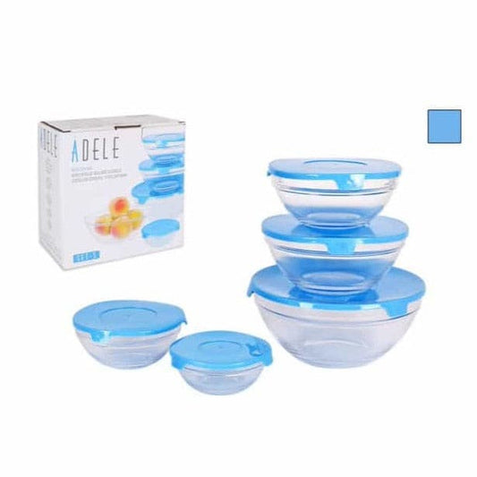 Set 5 bols con tapa azul "Adele"