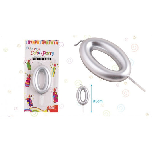 Vela números plateado 1-2-3-4-5-6-7-8-9-0-?