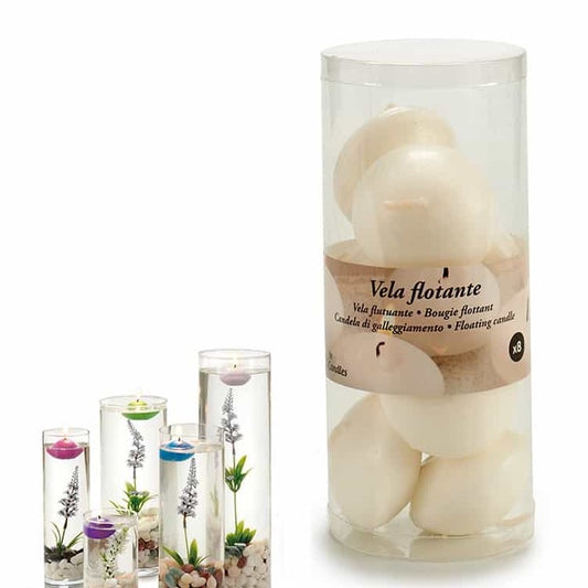 Set velas flotantes blancas 8 pzs