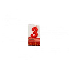 Vela Números rojo 6cm 1-2-3-4-5-6-7-8-9-0