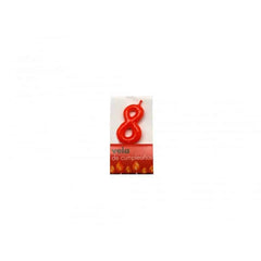 Vela Números rojo 6cm 1-2-3-4-5-6-7-8-9-0
