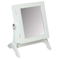 Joyero de Madera con Espejo Blanco 20,70x15x29 cm