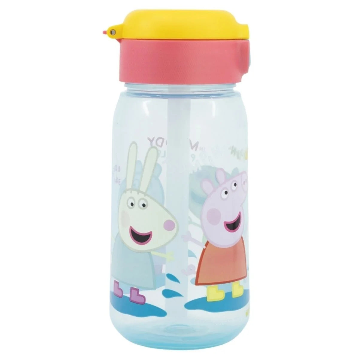 Botella Infantil PEPPA PIG 510ml - Cantimplora Con Tapón Antigoteo y Pajita, Libre de BPA