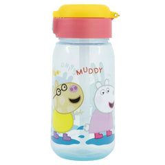 Botella Infantil PEPPA PIG 510ml - Cantimplora Con Tapón Antigoteo y Pajita, Libre de BPA