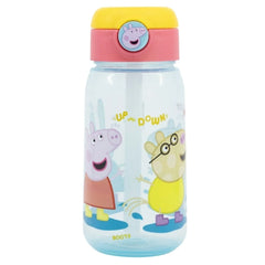 Botella Infantil PEPPA PIG 510ml - Cantimplora Con Tapón Antigoteo y Pajita, Libre de BPA