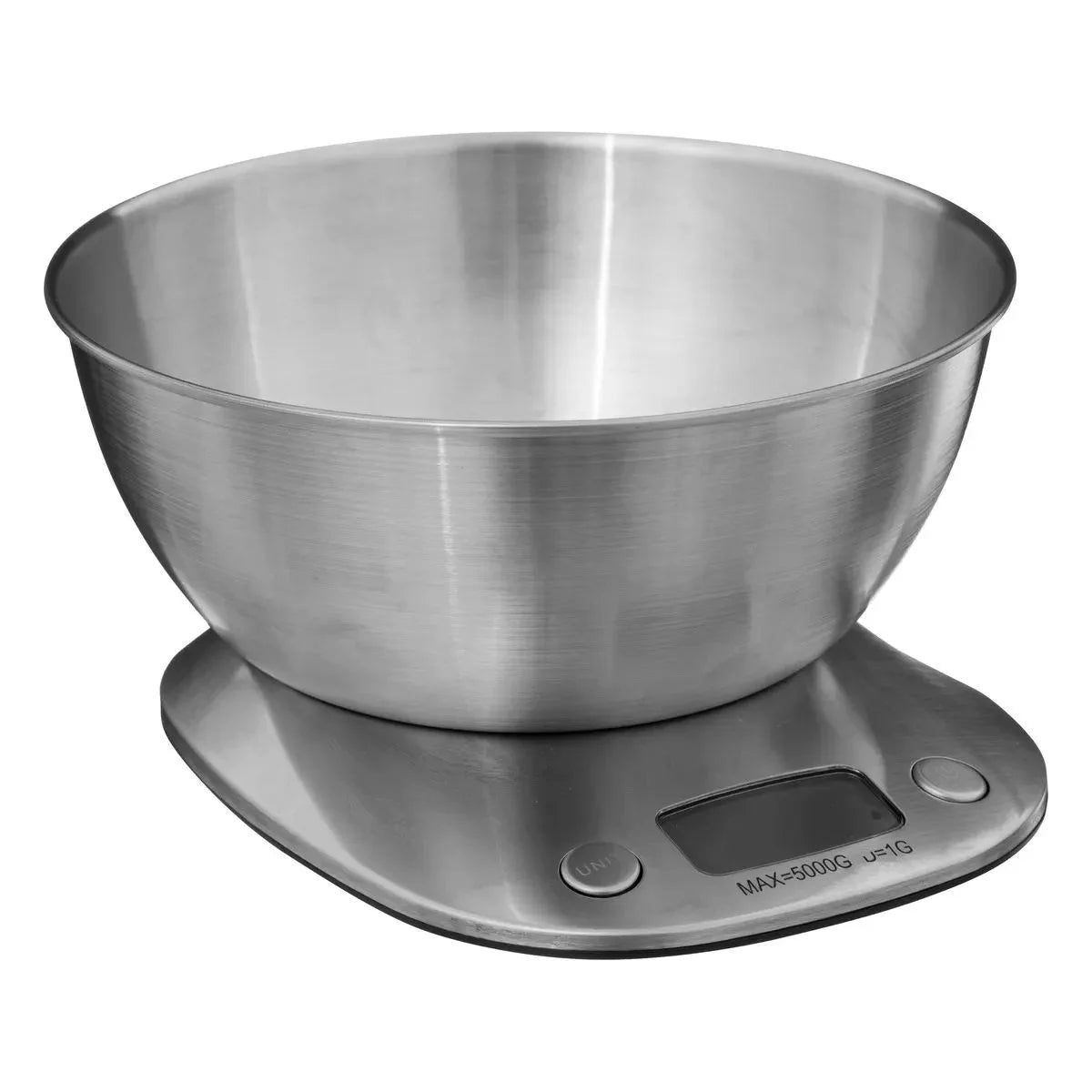 Báscula de Cocina con Cuento Medidor y Pantalla LCD, Acero Inoxidable, 5 kg / 11 lbs | 21x11x23cm