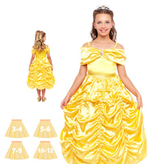 Disfraz Piencesa "Sofia" para niñas - Vestido Amarillo de Carnaval Infantil para Fiestas Cumpleaños