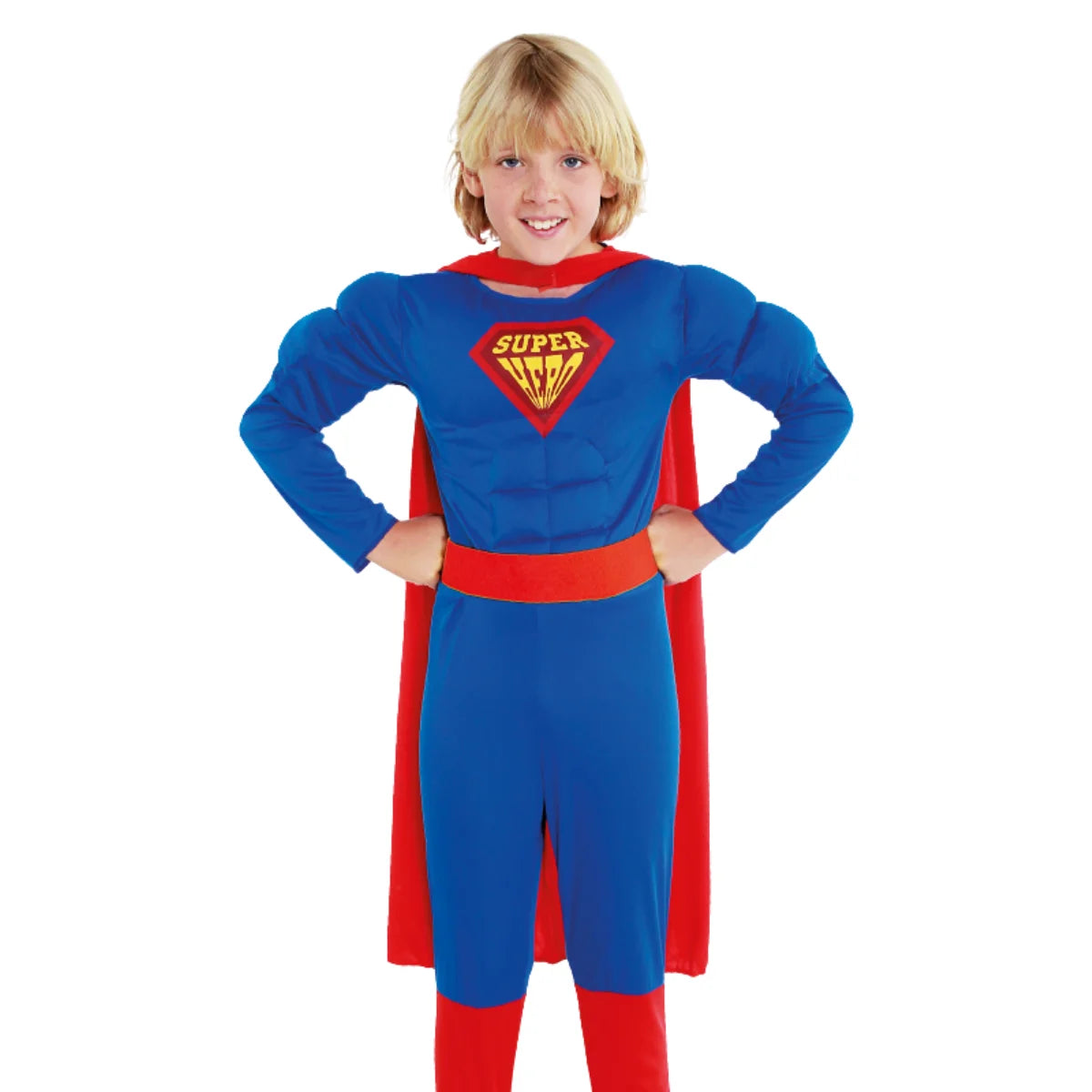 Disfraz Super Héroe "Super Hero" para Niños - Traje de Carnaval Infantil para Fiestas - Disfraz de Super Hombre Musculoso